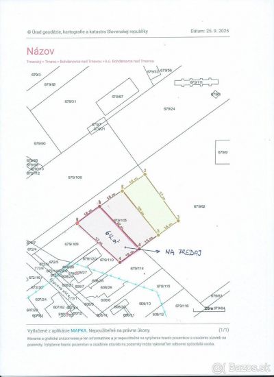 FOX - stavebný pozemok * Bohdanovce nad Trnavou * výmera 612 m2 *